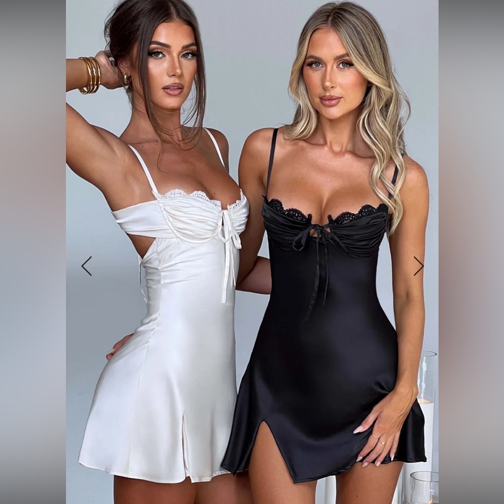 NWT Baby Boo Sherise Mini Dress in Ivory size Medium 🤍🕊️🤍 - Picture 3 of 12